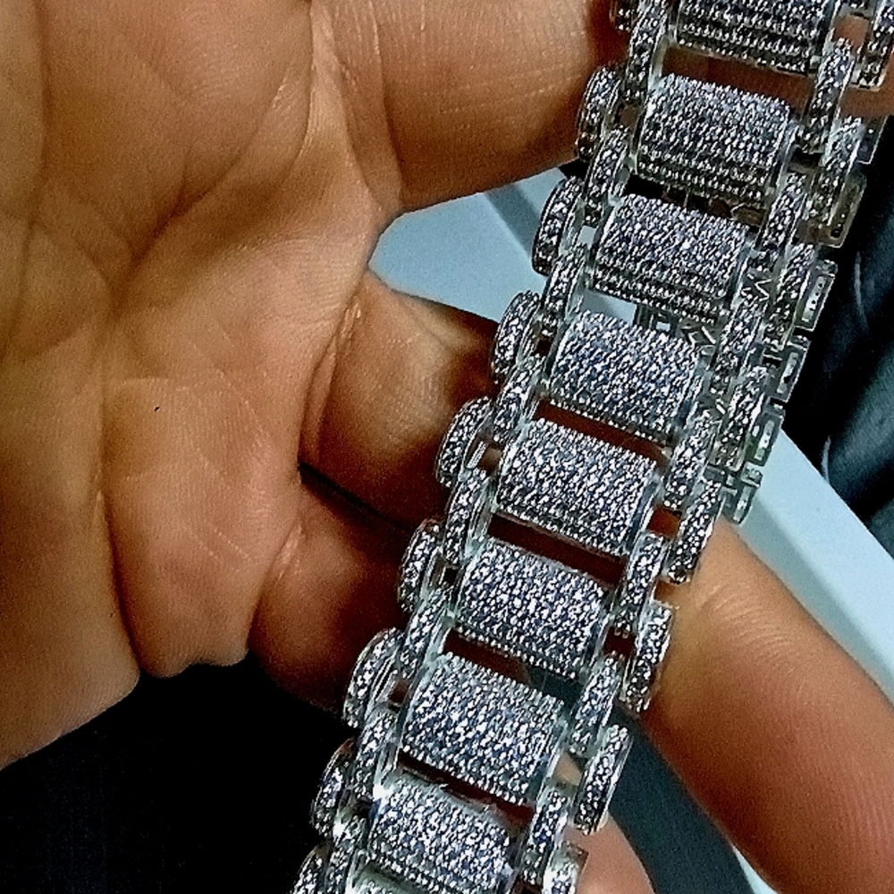 15ct Moissanite Solid sterling silver bracelet Custom Made, very high quality